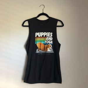 Puppies and Yoga Muscle Tank